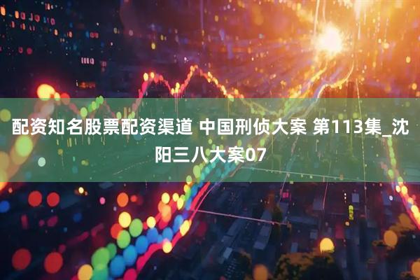 配资知名股票配资渠道 中国刑侦大案 第113集_沈阳三八大案07