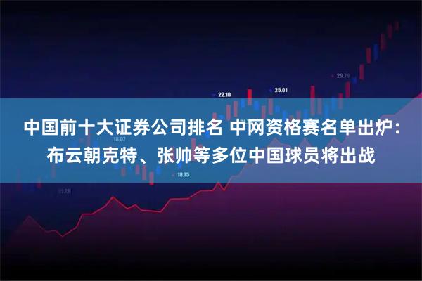 中国前十大证券公司排名 中网资格赛名单出炉：布云朝克特、张帅等多位中国球员将出战